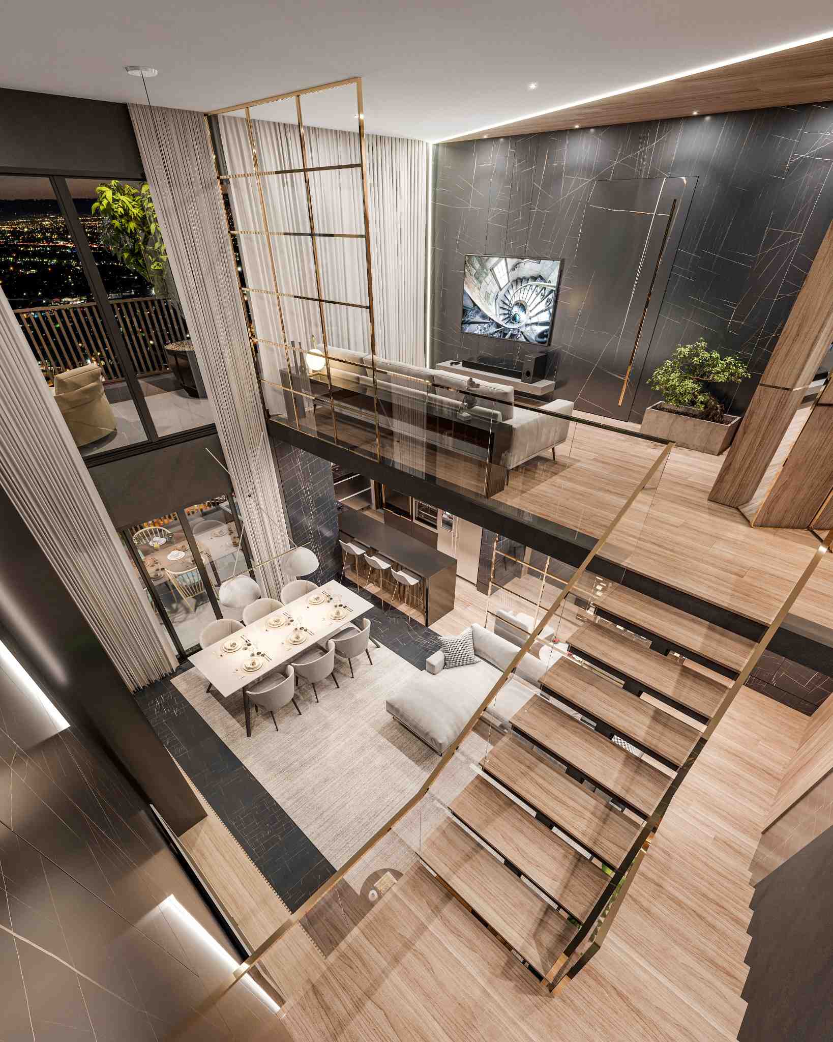 Duplex 256m² Cobertura - Living 02