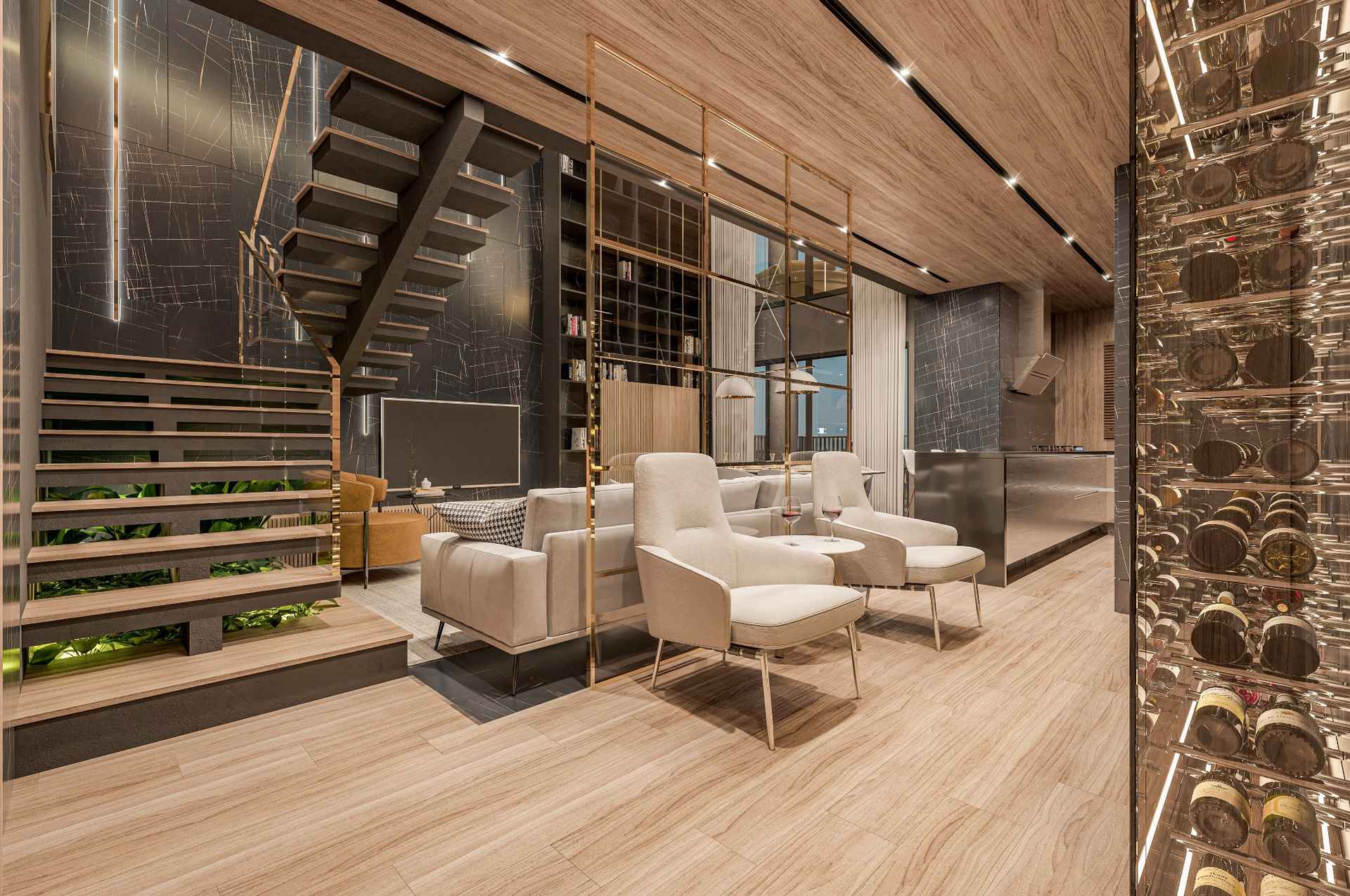 Duplex 256m² Cobertura - Living 04